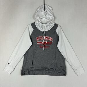UW Wisconsin Badgers Lightweight Hoodie Womens XL Long Sleeve Pullover Mock Neck